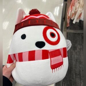 2024 Squishmallow Bullseye Target Dog Mascot Winter Berry 12” Christmas